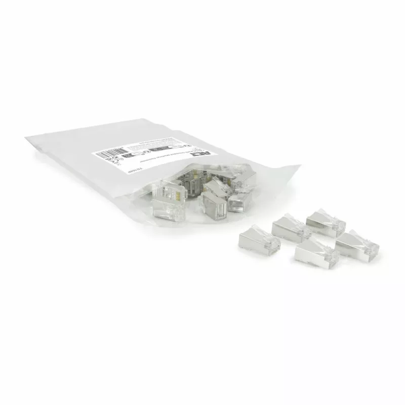 ACT CAT6A pass-through geschirmter modularer RJ45-Steckverbinder Goldkontakte Silber Transparent