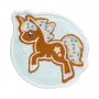 Badge LAUT MAGMOJI BADGE – Unicorn Cookie Christmas Edition, PVC & Silikon, Braun/Hellblau, 1 Stk.