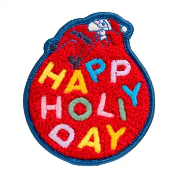 Badge LAUT MAGMOJI BADGE – Happy Holiday Edition, Stoff, Textil, Rot, 1 Stk.