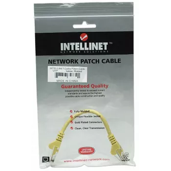 Intellinet Netzwerk-Patchkabel, Cat5e, 0,5 m, Gelb, CCA, U/UTP, PVC, RJ45, vergoldete Kontakte, Knickschutz, Tüllengeschützt, lebenslange Garantie