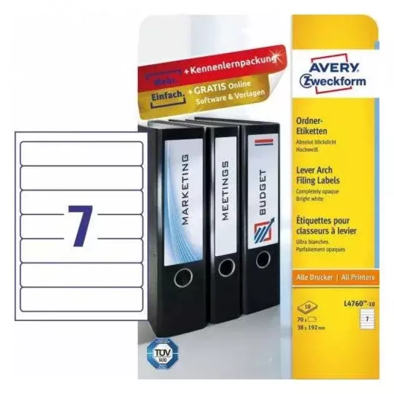 Selbstklebende Etiketten Avery L4760-10 Abgerundetes Rechteck