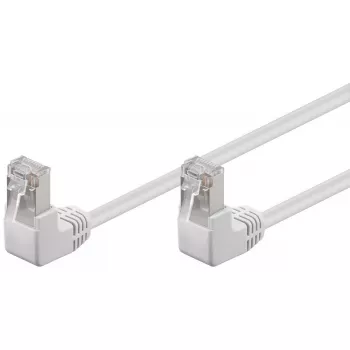 Patchkabel Goobay CAT 5e 2x 90° abgewinkelt F/UTP Weiß 0,25 m
