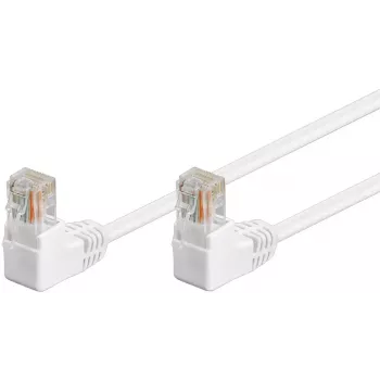 Patchkabel Goobay CAT 5e 2x 90° abgewinkelt U/UTP Weiß 10 m