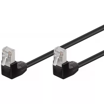 Goobay CAT 5e Patchkabel 2x 90° abgewinkelt F/UTP schwarz 5 m