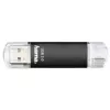 Hama Laeta Twin USB-Flash-Laufwerk, USB 3.0, 128 GB, 40 MB/s, schwarz