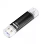Hama Laeta Twin USB-Flash-Laufwerk, USB 3.0, 128 GB, 40 MB/s, schwarz