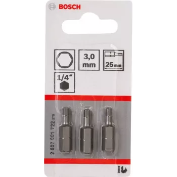 Schraubendreherbit Bosch 2607001722 extra hart Hex 3 mm 25 mm 3 Stück