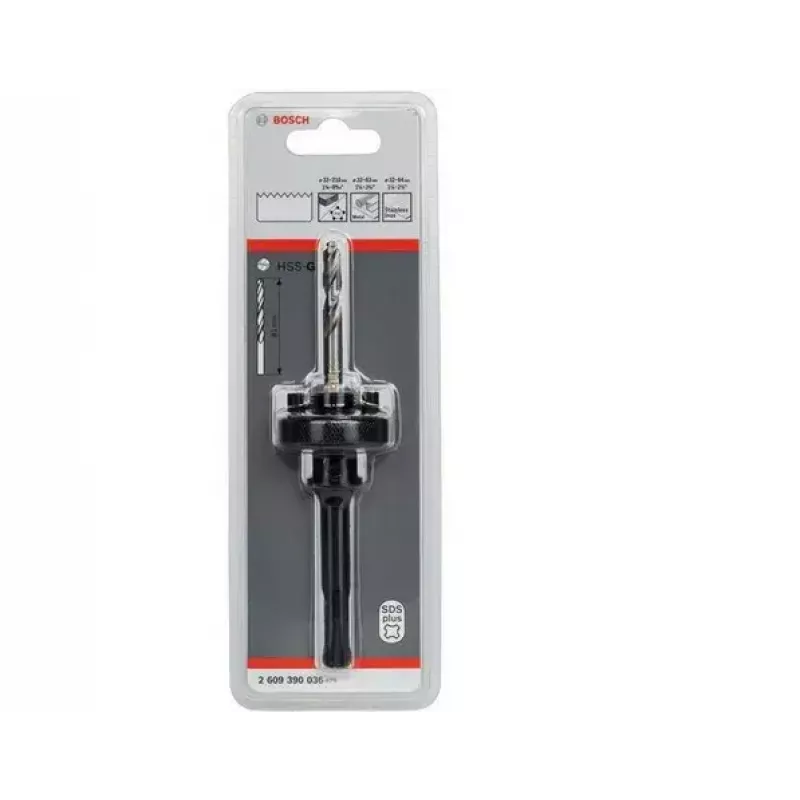 Lochsägenadapter Bosch 2609390036 SDS-plus-Schaft Schwarz HSS-G