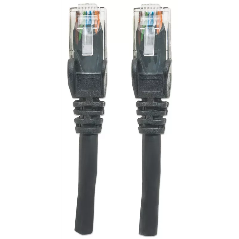 Intellinet Netzwerk-Patchkabel, Cat6, 20 m, Schwarz, CCA, U/UTP, PVC, RJ45, vergoldete Kontakte, snagless, mit Zugentlastung, lebenslange Garantie