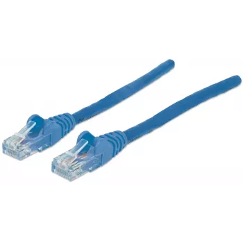 Intellinet Netzwerk-Patchkabel, Cat6, 20 m, Blau, CCA, U/UTP, PVC, RJ45, vergoldete Kontakte, rastnasenfrei, Knickschutztülle, lebenslange Garantie