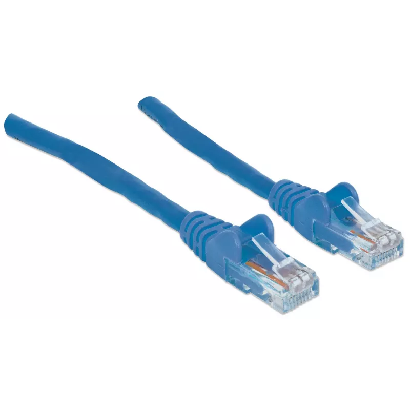 Intellinet Netzwerk-Patchkabel, Cat6, 20 m, Blau, CCA, U/UTP, PVC, RJ45, vergoldete Kontakte, rastnasenfrei, Knickschutztülle, lebenslange Garantie