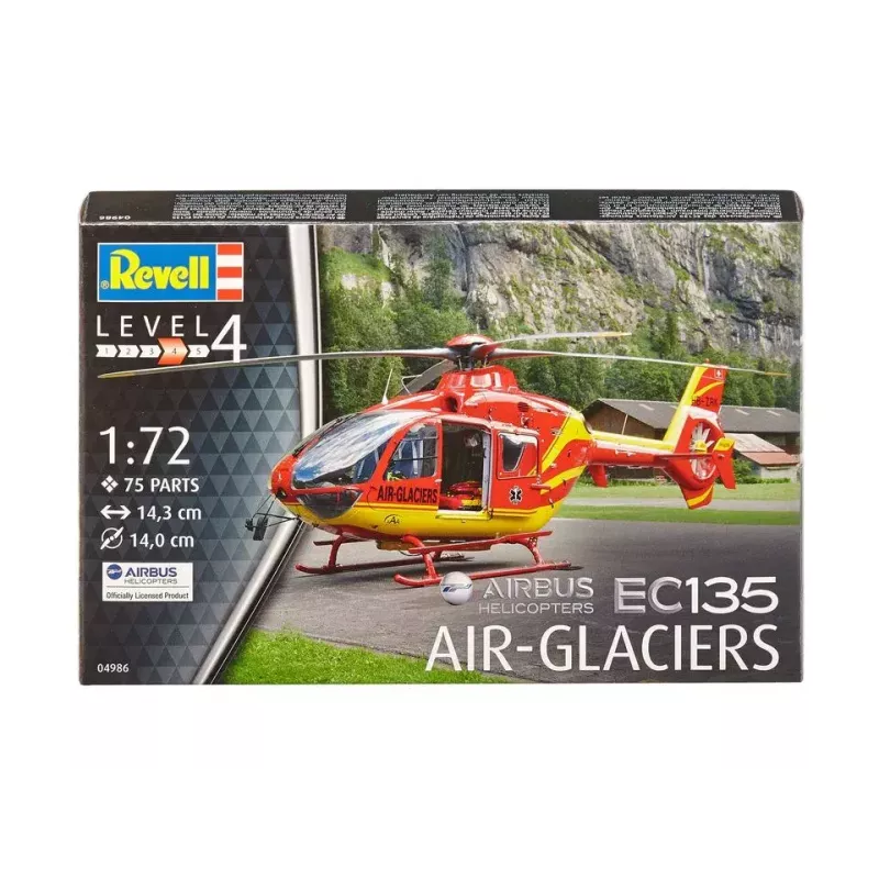 Rotorcraft-Modell REVELL EC135 Air-Glaciers Bausatz, Maßstab 1:72, Länge 143 mm, Rotor-Ø 140 mm