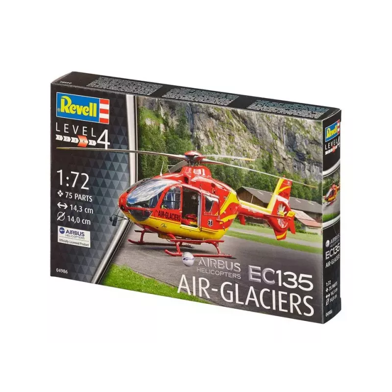Rotorcraft-Modell REVELL EC135 Air-Glaciers Bausatz, Maßstab 1:72, Länge 143 mm, Rotor-Ø 140 mm