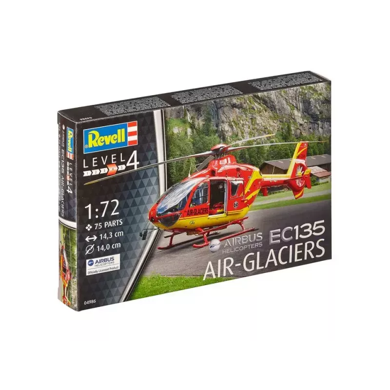 Rotorcraft-Modell REVELL EC135 Air-Glaciers Bausatz, Maßstab 1:72, Länge 143 mm, Rotor-Ø 140 mm