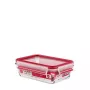 EMSA Clip & Close Glas Rechteckdose 0,7 L Rot, Transparent 1 Stück