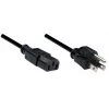 Manhattan Netzkabel, US 2-poliger Stecker (NEMA 5-15) auf C13 Buchse (Kaltgerätestecker), 1,8 m, Schwarz, Polybeutel