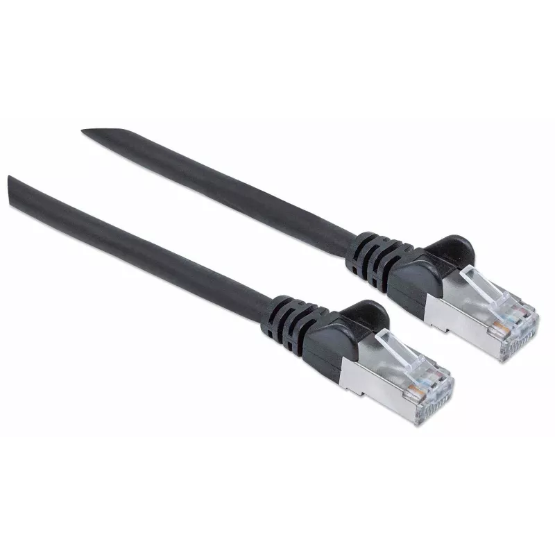 Intellinet Netzwerk-Patchkabel, Cat7-Kabel/Cat6A-Stecker, 10 m, Schwarz, Kupfer, S/FTP, LSOH/LSZH, PVC, RJ45, vergoldete Kontakte, rastnasenfrei, Knickschutz, lebenslange Garantie