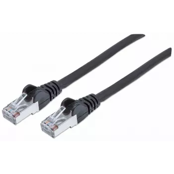 Intellinet Netzwerk-Patchkabel, Cat7-Kabel/Cat6A-Stecker, 15 m, Schwarz, Kupfer, S/FTP, LSOH/LSZH, PVC, RJ45, vergoldete Kontakte, rastnasenschutz, Knickschutztülle, lebenslange Garantie