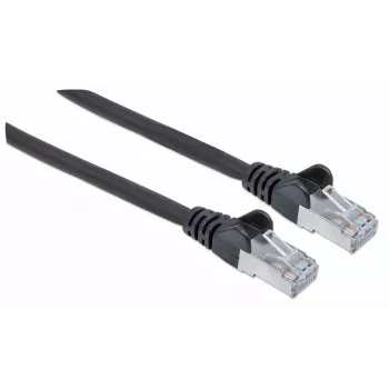 Intellinet Netzwerk-Patchkabel, Cat7-Kabel/Cat6A-Stecker, 15 m, Schwarz, Kupfer, S/FTP, LSOH/LSZH, PVC, RJ45, vergoldete Kontakte, rastnasenschutz, Knickschutztülle, lebenslange Garantie