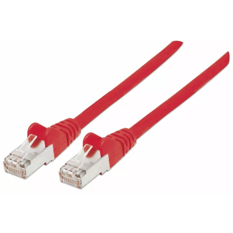 Intellinet Netzwerk-Patchkabel, Cat7-Kabel/Cat6A-Stecker, 15 m, Rot, Kupfer, S/FTP, LSOH/LSZH, PVC, RJ45, vergoldete Kontakte, rastnasenlos, Knickschutz, lebenslange Garantie