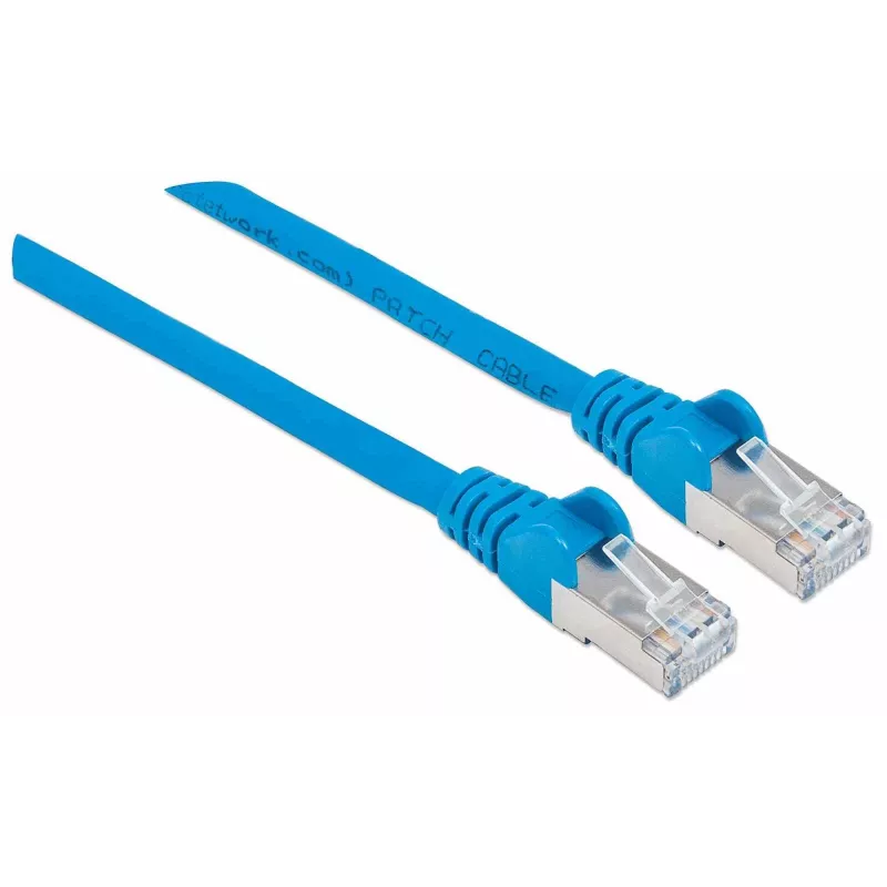 Intellinet Netzwerk-Patchkabel, Cat7-Kabel/Cat6A-Stecker, 15 m, Blau, Kupfer, S/FTP, LSOH/LSZH, PVC, RJ45, vergoldete Kontakte, rastnasenschutz, Knickschutz, lebenslange Garantie