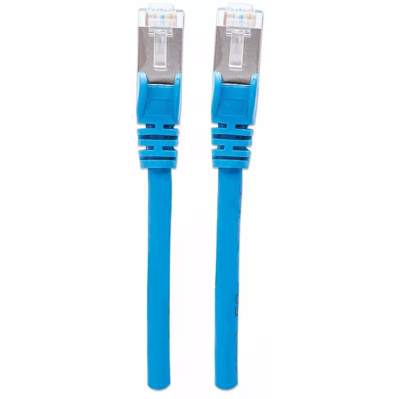 Intellinet Netzwerk-Patchkabel, Cat7-Kabel/Cat6A-Stecker, 15 m, Blau, Kupfer, S/FTP, LSOH/LSZH, PVC, RJ45, vergoldete Kontakte, rastnasenschutz, Knickschutz, lebenslange Garantie