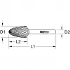 Rotierender Fräser KS Tools 515.3261 Metall Oval 3 mm für Gusseisen und Kunststoff