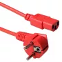 ACT Netzkabel Netzstecker CEE 7/7 Stecker (gewinkelt) - C13 rot 1,8 m