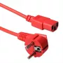 ACT Netzkabel Netzstecker CEE 7/7 Stecker (gewinkelt) - C13 rot 3 m