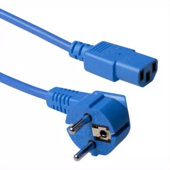 ACT Netzkabel Netzstecker CEE 7/7 Stecker (gewinkelt) - C13 blau 1,8 m