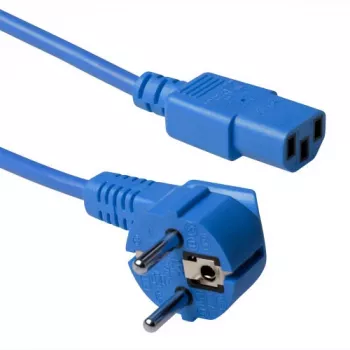 ACT Netzkabel CEE 7/7 Stecker (gewinkelt) - C13 blau 3 m