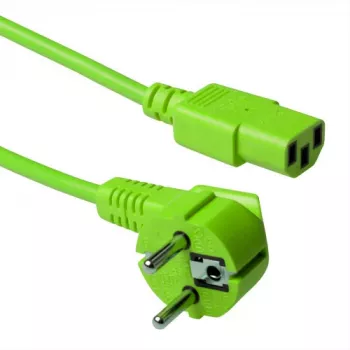 ACT Netzkabel Stecker CEE 7/7 (gewinkelt) - C13 grün 1,2 m
