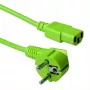ACT Netzkabel Stecker CEE 7/7 (gewinkelt) - C13 grün 1,2 m