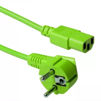 ACT Netzkabel CEE 7/7 Stecker (gewinkelt) - C13 grün 1,8 m