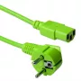 ACT Netzkabel CEE 7/7 Stecker (gewinkelt) - C13 grün 1,8 m