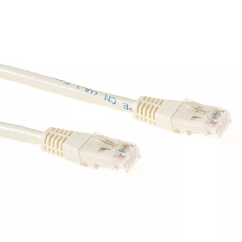 ACT Elfenbein 2 m LSZH U/UTP CAT6A Patchkabel mit RJ45-Steckern