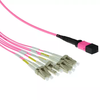 ACT 5 Meter Multimode 50/125 OM4 Fanout-Patchkabel 1 X MTP Buchse – 4 X LC Duplex 8 Fasern