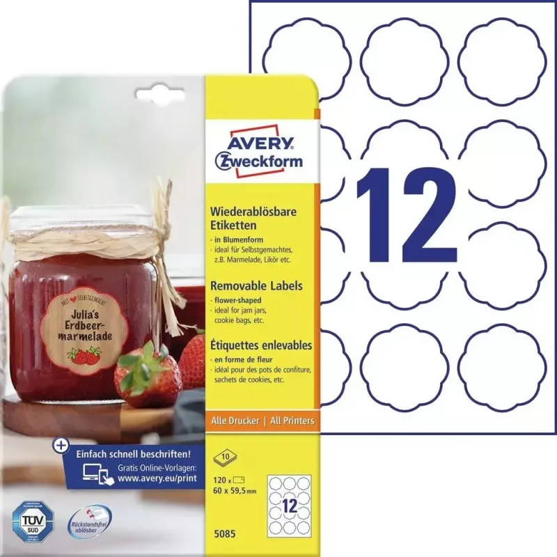Selbstklebendes Druckeretikett Avery 5085