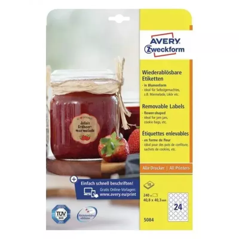Selbstklebende Druckeretiketten Avery 5084