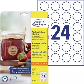 Selbstklebende Druckeretiketten Avery 5084