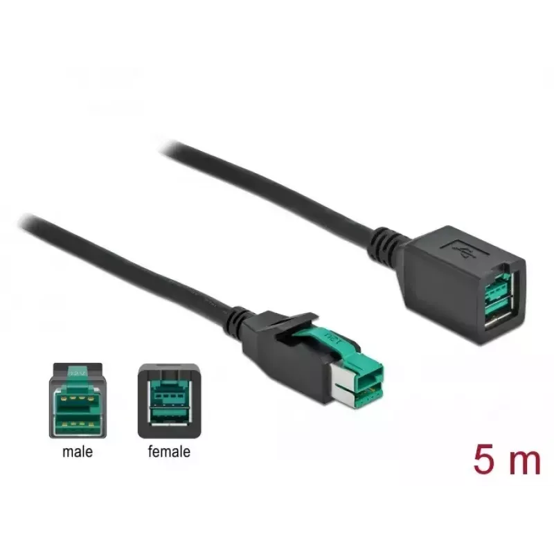 Aktives USB-Verlängerungskabel DeLOCK 85984 12V 5m Schwarz
