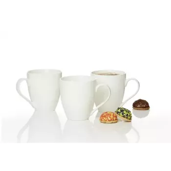 Ritzenhoff & Breker Gusto Jumbo Kaffeebecher, 0,6L, Weißes Porzellan, Spülmaschinenfest, 110mm - 6er-Pack (088762)
