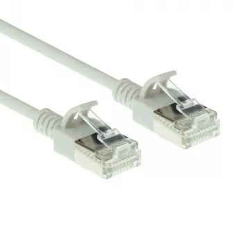 ACT Grau 0,25 Meter LSZH U/FTP CAT6A Datacenter Slimline Patchkabel snagless mit RJ45-Steckern