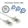 ACT Grau 0,25 Meter LSZH U/FTP CAT6A Datacenter Slimline Patchkabel snagless mit RJ45-Steckern