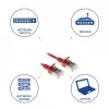 ACT Rot 0,5 Meter LSZH U/FTP CAT6A Rechenzentrum Slimline Patchkabel snagless mit RJ45-Steckern
