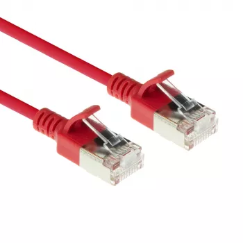 ACT Red 0,25m LSZH U/FTP CAT6A Rechenzentrums-Slimline-Patchkabel, rastnasenfrei mit RJ45-Steckern