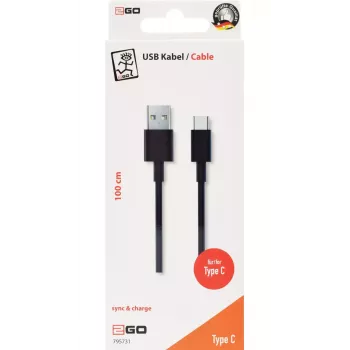 USB-Kabel 2GO 795731 1m USB B USB C USB 3.2 Gen 1 Schwarz