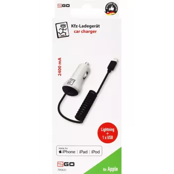 Mobiles Ladegerät 2GO 795631 Auto Zigarettenanzünder 12/24V 5V Weiß