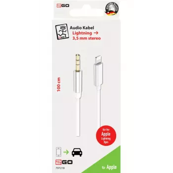 Audiokabel 2GO 797218 1m 3.5mm Lightning Weiß