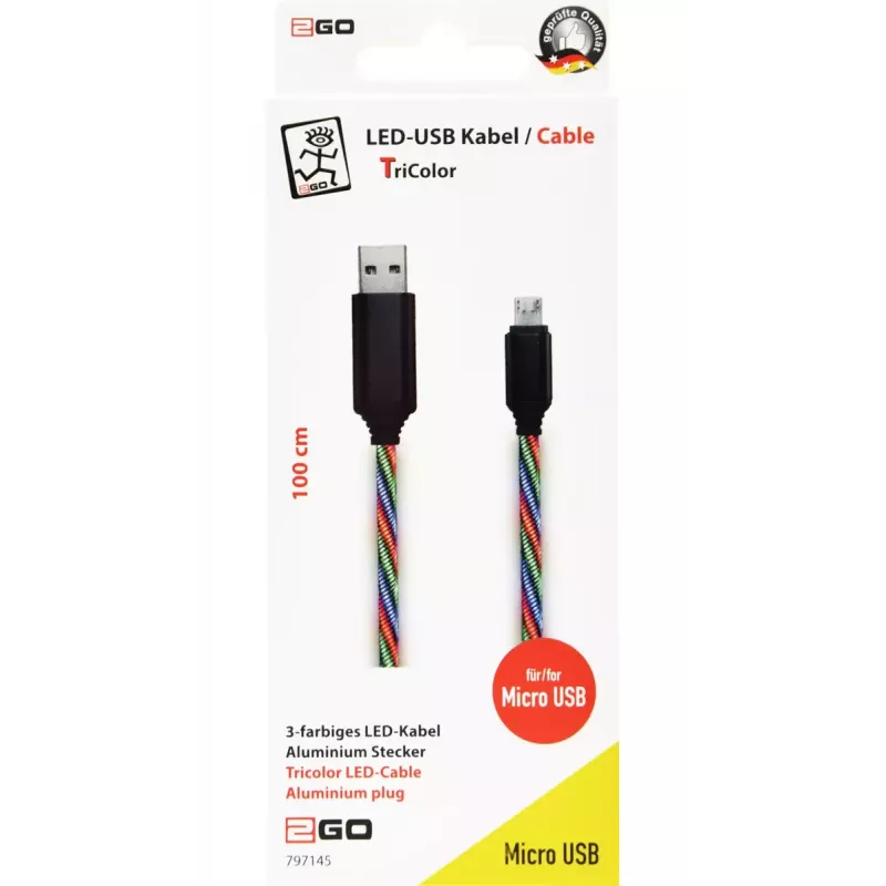 USB-Kabel 2GO 797145 1 m USB B Micro-USB B Mehrfarbig